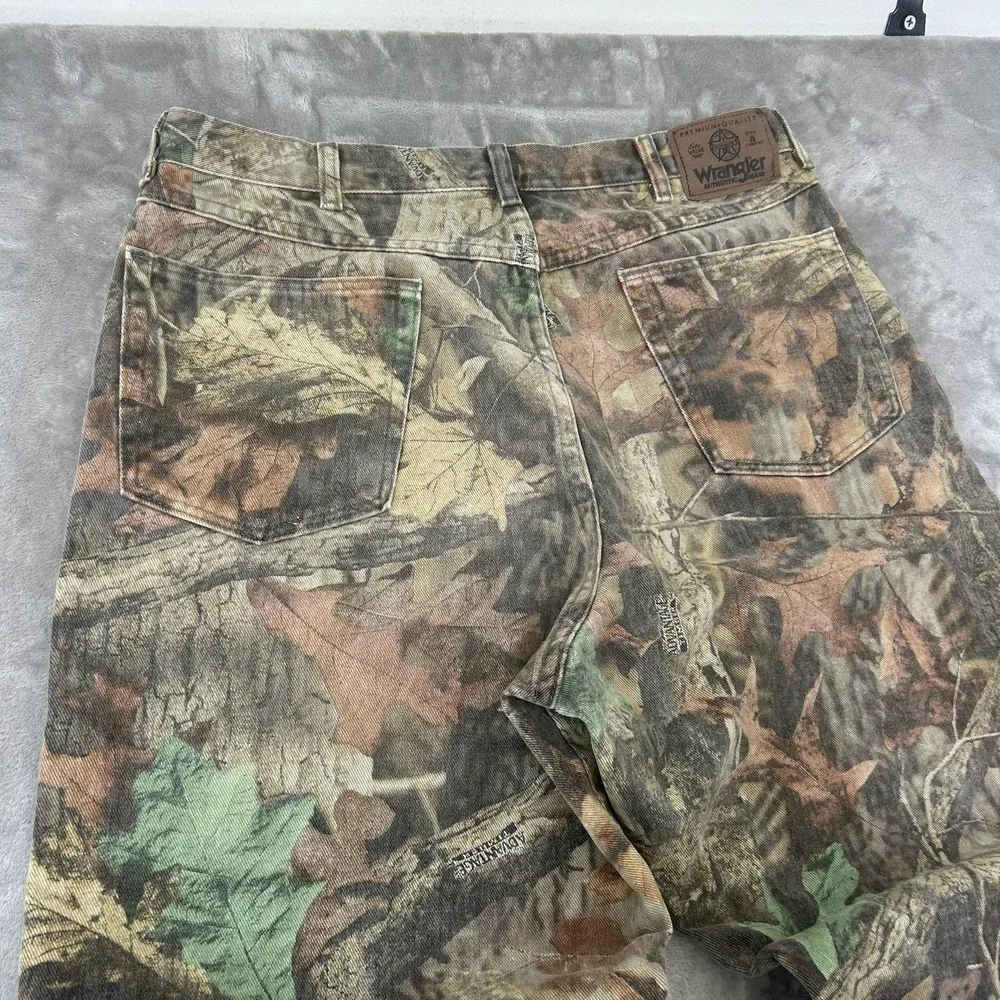 Wrangler 97GR1M Jeans Mens 36x34 Brown Camo Straight Hunting Denim Pants Outdoor